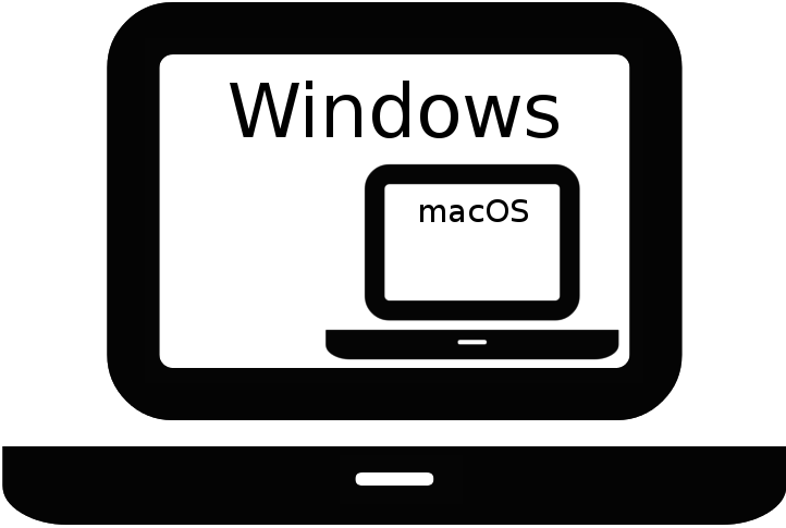 A Microsoft Windows operating system running a macOS virtual machine