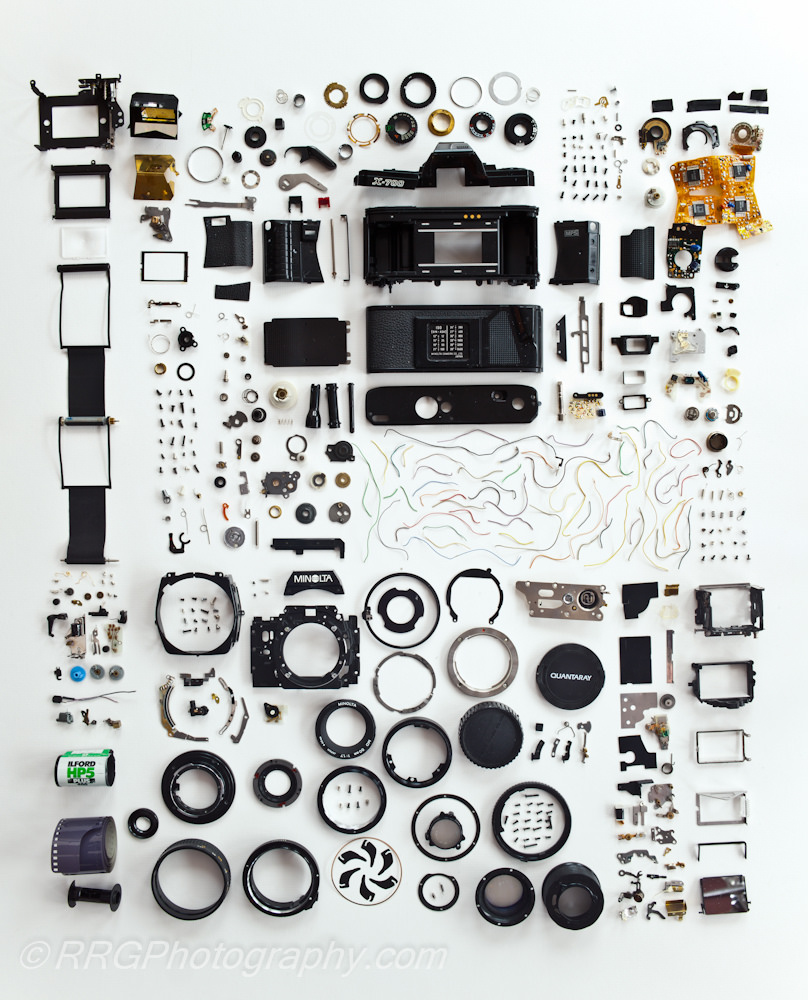 Disassembled camera